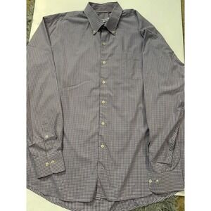 Peter Millar XXL Button Down Shirt Purple Gingham Check Cotton Dress Classic Fit